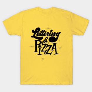 Lettering And Pizza T-Shirt